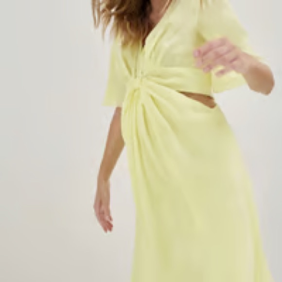 Hatch Maternity Thea Yellow Midi Dress Size 1/Small - Picture 1 of 11